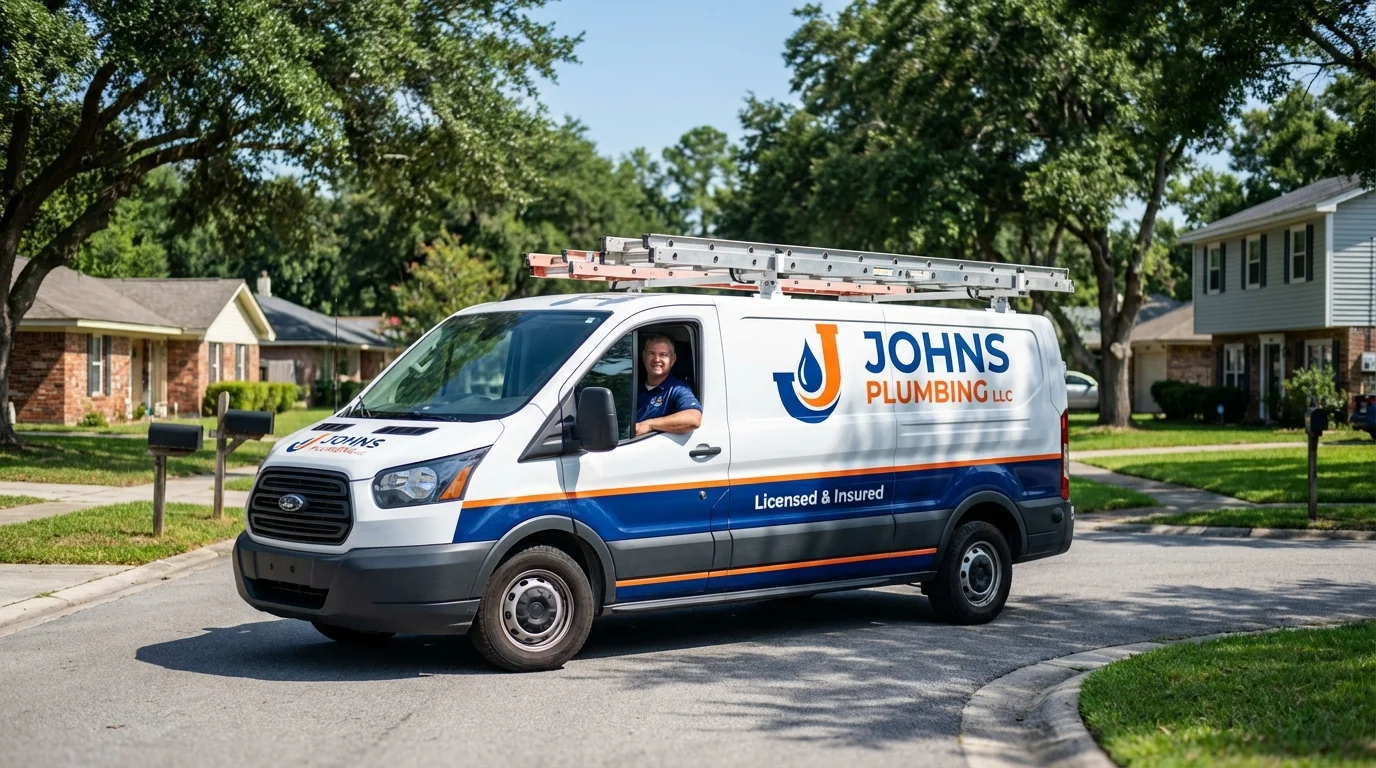 Johns Plumbing LLC service van in American Fork, UT