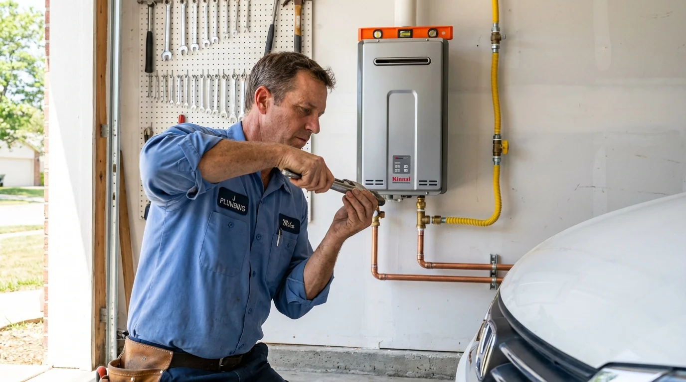 Tankless water heater installation by a Johns Plumbing LLC plumber in American Fork